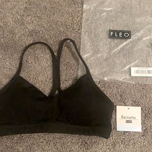 BNWT Fleo Reinette Black Sports Bra